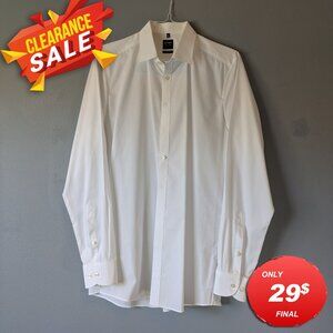 Olymp Level 5 Five business body fit beige dress shirt men 17.5/44
